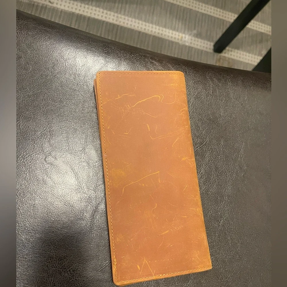 NWOT Jack & Chris waxed leather slim fold long wallet